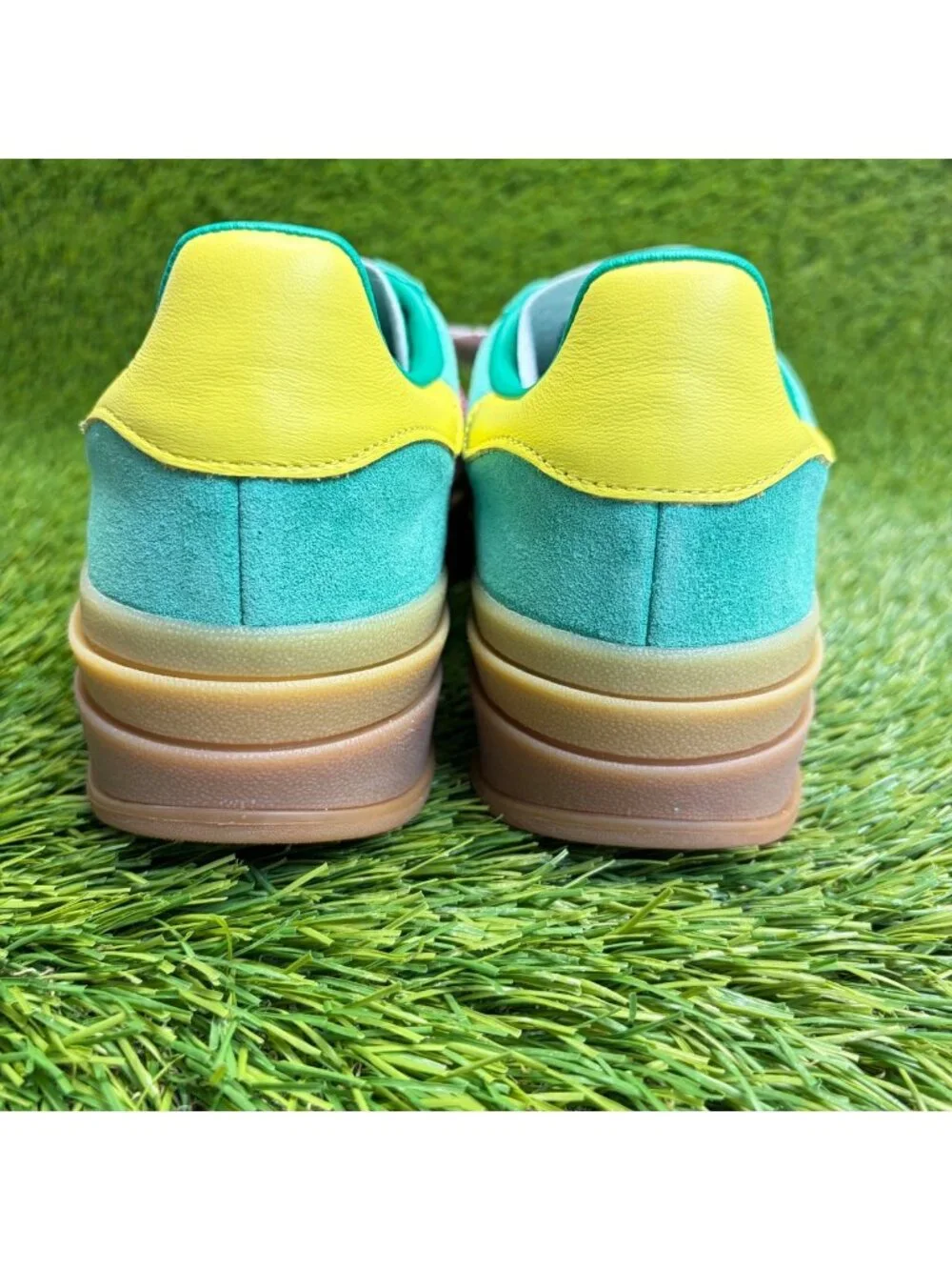 Adidas Gazelle Bold Court Womens Size 7.5 Green Pink Athletic Shoes Sneakers